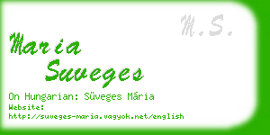 maria suveges business card